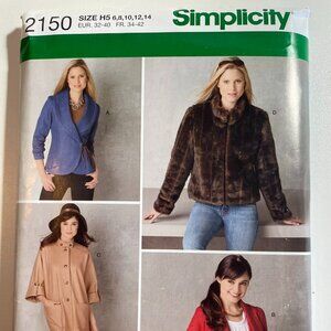 Simplicity Sewing Pattern 2150 Misses Stylish Jacket Size 6 - 14 Four Styles